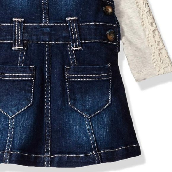 Calvin Klein Long Sleeve Jersey Jean Skirt Set 3/6 - Picture 4 of 6